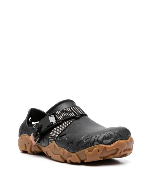 CROCSTM Black Embossed-Detail Buckled Sneakers for men
