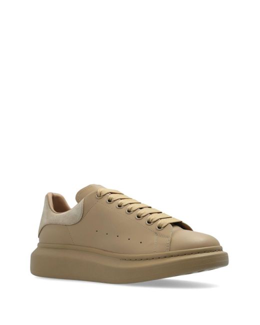 Alexander McQueen Brown Oversized Lace-Up Leather Sneakers for men