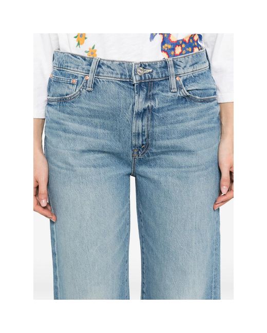 Mother Blue Straight Fit Jeans