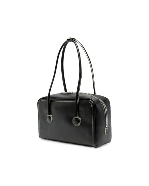 MARGE SHERWOOD Black Small Logo-Embossed Leather Shoulder Bag