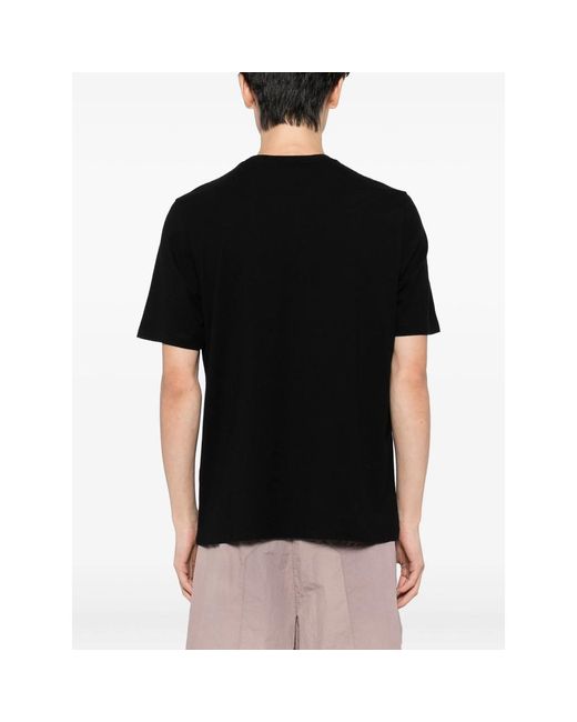 Maison Kitsuné Black Embroidered-Logo Patch T-Shirt for men