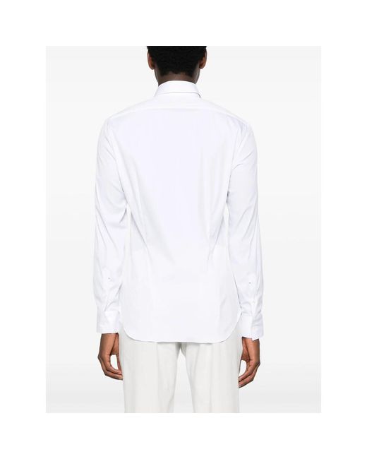 Mazzarelli White Cotton-Blend Shirt for men