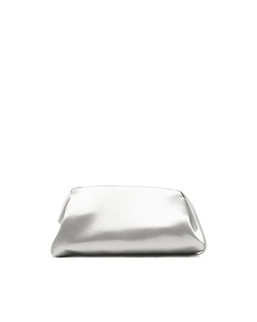 Alberta Ferretti White Mini Metallic Clutch Bag