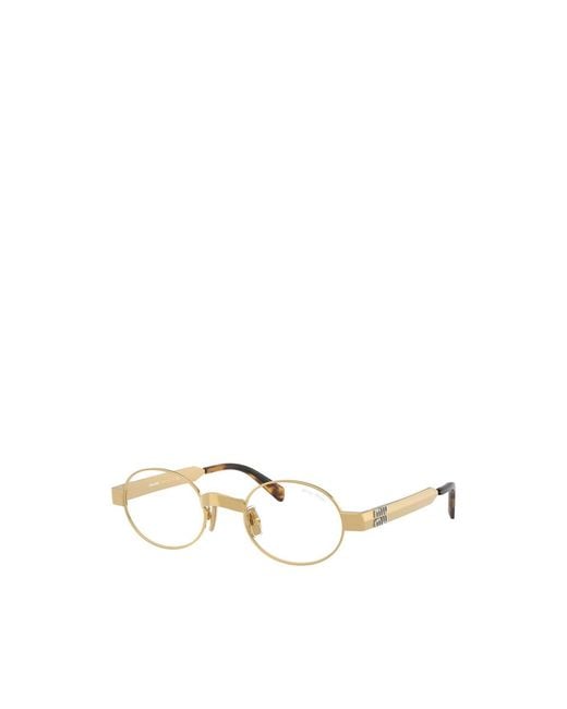 Miu Miu Metallic Round -Frame Glasses