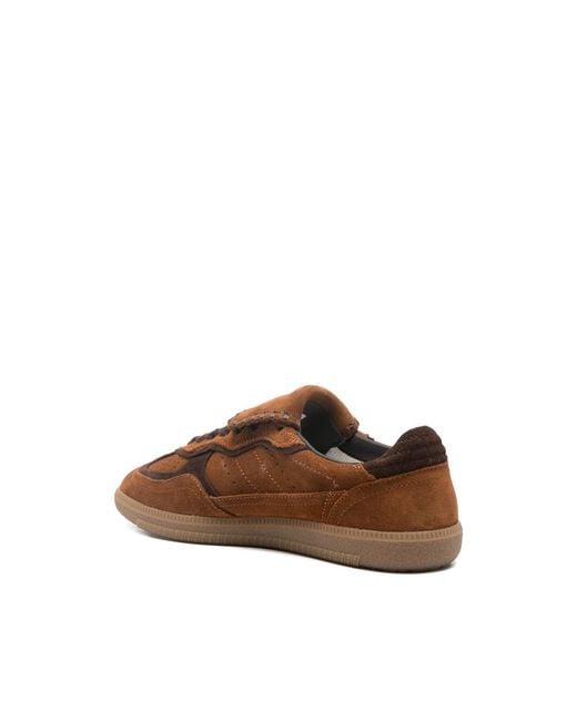 Alohas Brown Perforated Lace-Up Sneakers