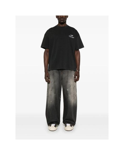 Cole Buxton Black Logo-Embroidered T-Shirt for men