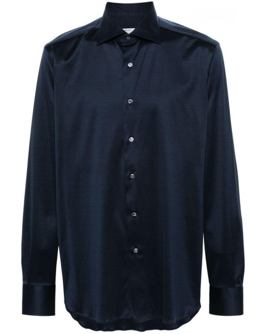 Fray Blue Cutaway-Collar Shirt for men