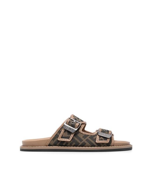 Fendi Brown Neutrals Flip-Flops & Slides for men