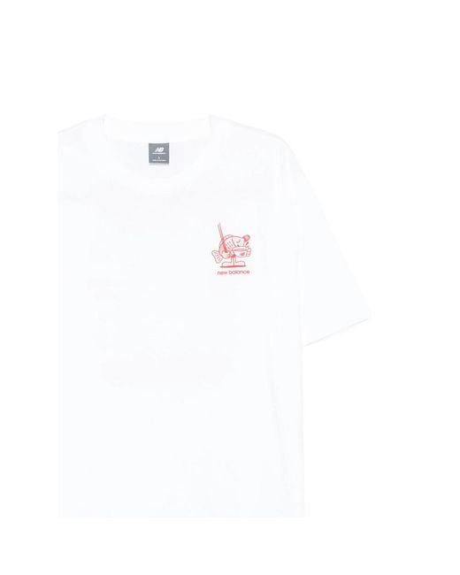 New Balance White T-Shirt Graphic Print for men