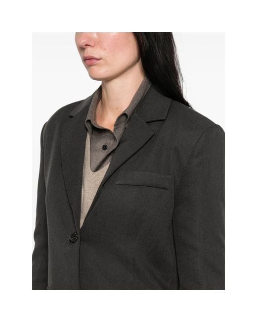 LA PISCINE Black Notched-Lapel Single-Breasted Jacket