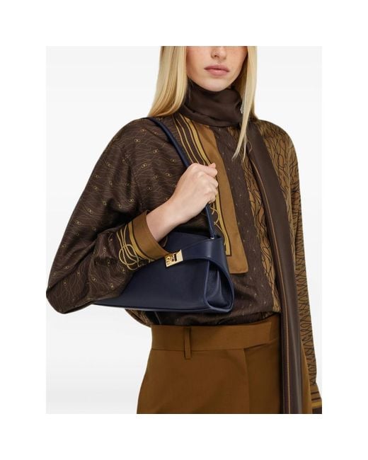 Ferragamo Blue Hug East-West Shoulder Bag