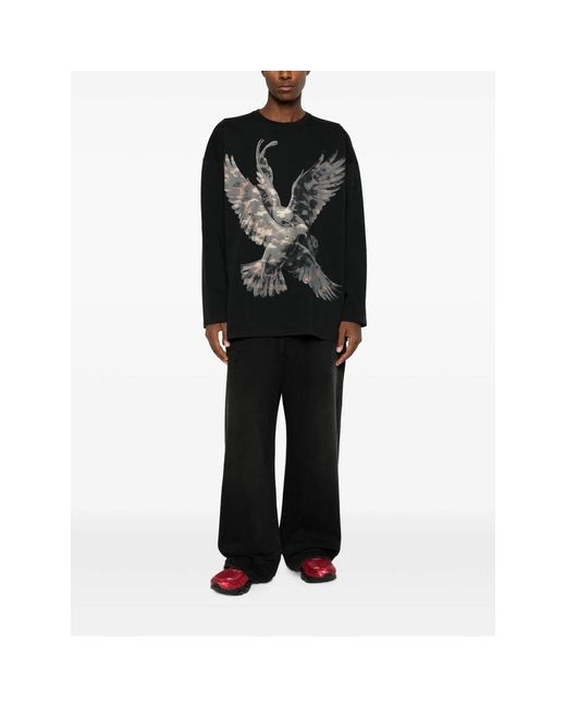 PDF Black Graphic-Print Long-Sleeves Sweatshirt for men