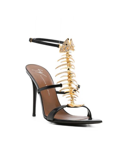 Giuseppe Zanotti Metallic Slim 2.0 105 Crystal-Embellished Fishbone Sandals