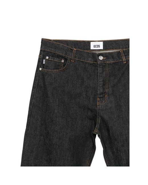 Gcds Black Topstitch Jeans for men