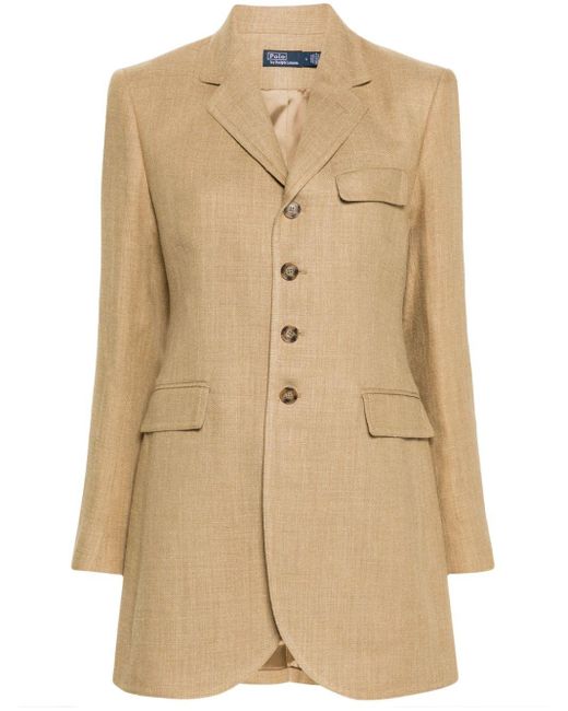 Polo Ralph Lauren Natural Single-Breasted Tweed Blazer
