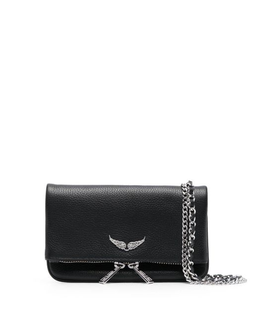 Zadig & Voltaire Black Foldover-design Crossbody Bag