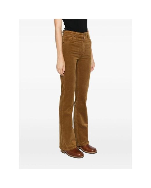 FRAME Brown Corduroy Flared Trousers