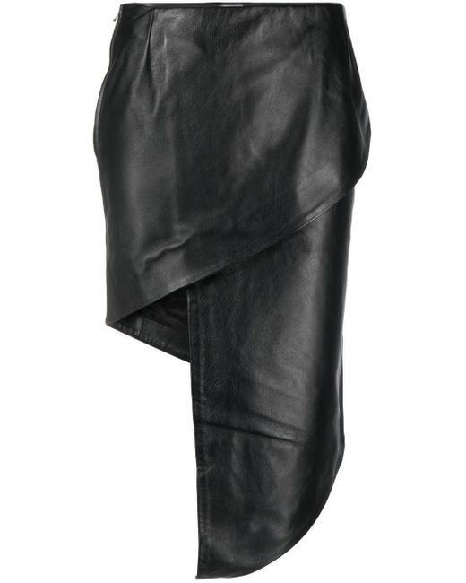 Vetements Gray Asymmetric Leather Miniskirt