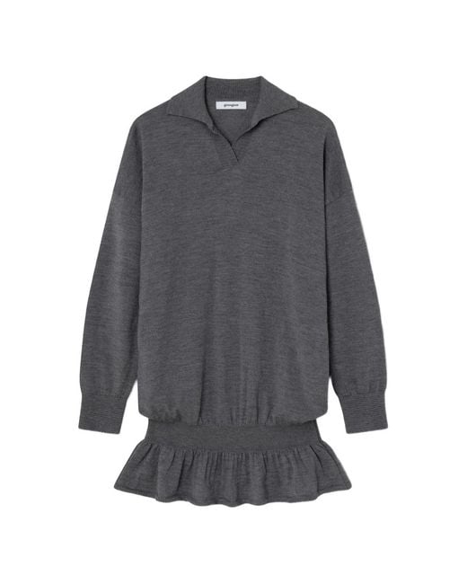 GIMAGUAS Gray Fille Ruffled Mini Dress