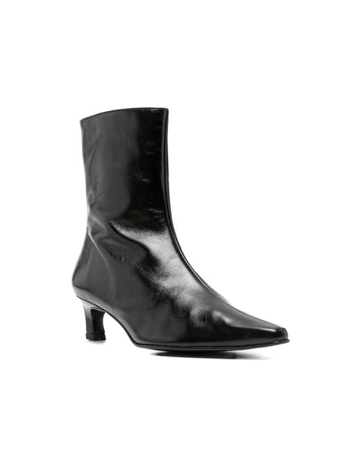 Alohas Black Pointed-Toe Kitten-Heel Boots