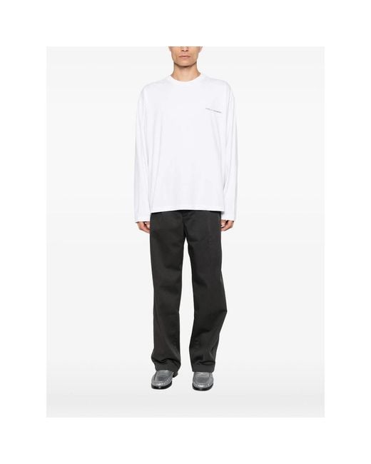 7 For All Mankind White Graphic-Print Long-Sleeve T-Shirt for men