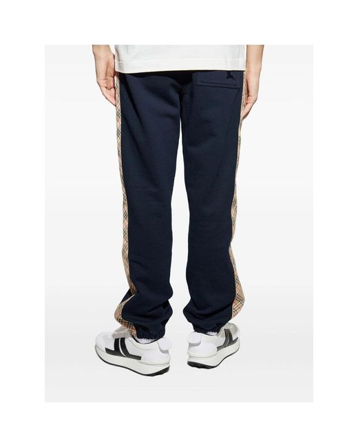 Burberry Blue Track Pants Cotton for men
