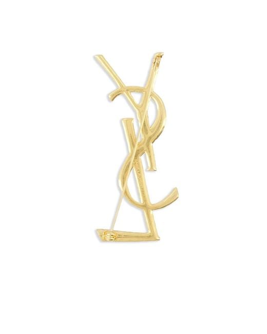 Saint Laurent Metallic Cassandre Brooche