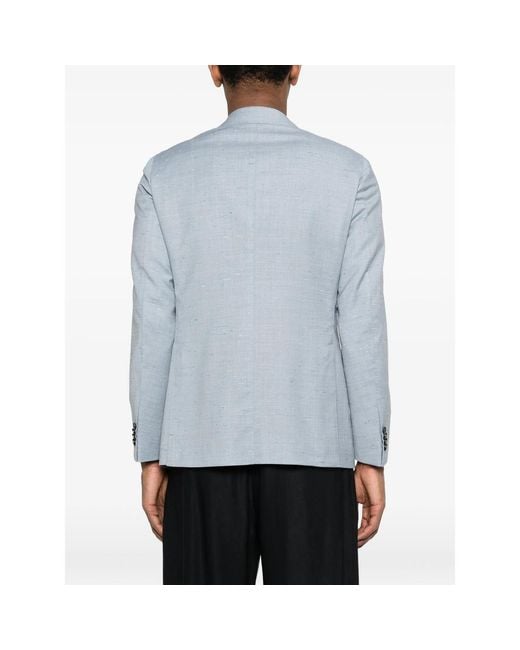 Caruso Blue Aida Two-Button Blazer for men