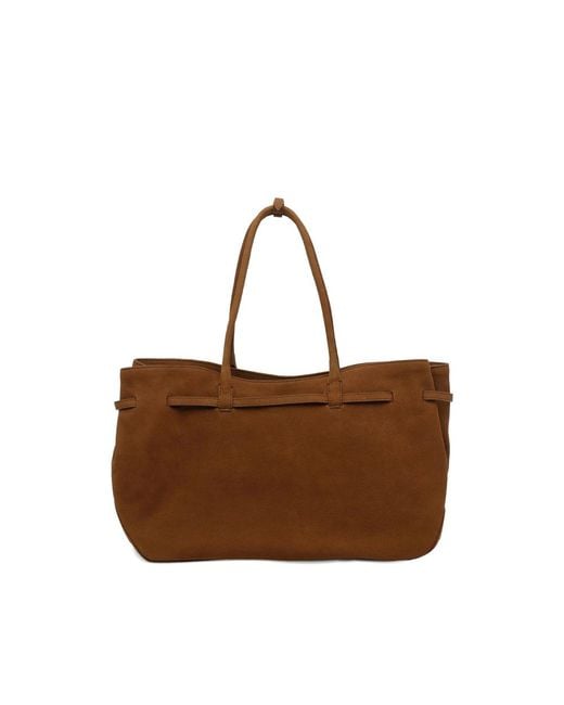 MARGE SHERWOOD Brown Buckle-Detail Shoulder Bag