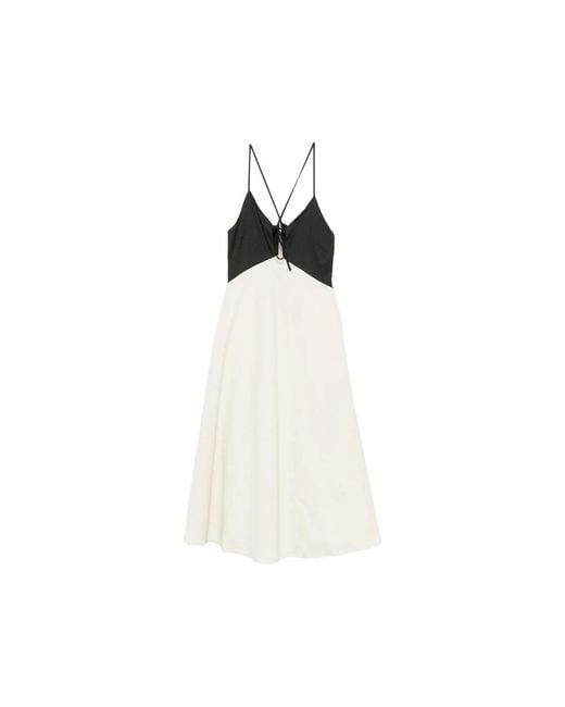 Sea White Angelina V-Neck Midi Dress