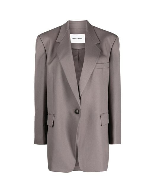 Low Classic Brown Notched-Lapel Single-Breasted Jacket