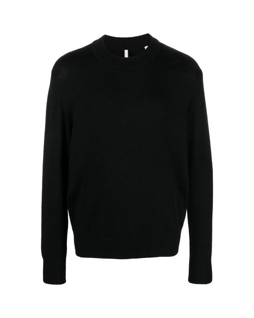 sunflower Black Crew-Neck Merino-Wool Jumper for men