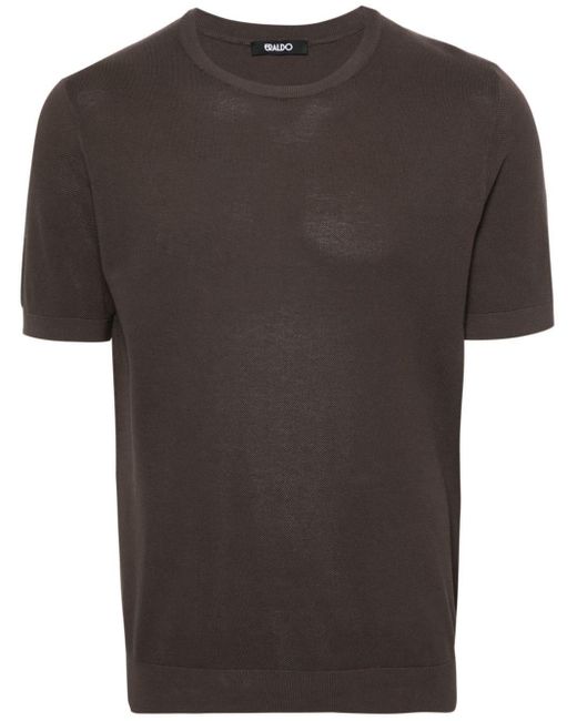 Eraldo Black Piqué-Knit Cotton T-Shirt for men