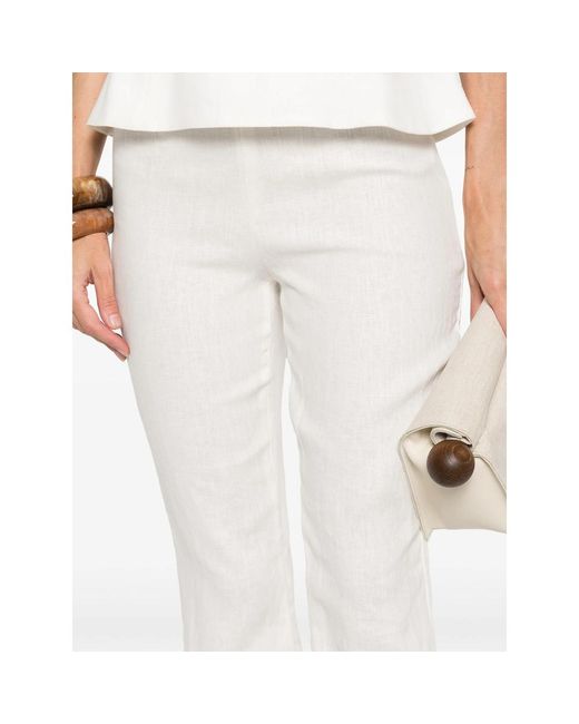 Faithfull The Brand White Cropped High-Rise Trousers