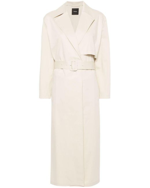 Theory White Wrap Trench Coat