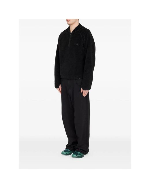 MM6 by Maison Margiela Black Reversible Teddy Fleece Sweatshirt for men