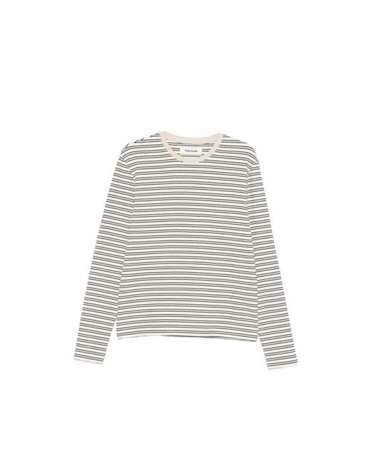 TONYWACK Gray Striped Sweatshirt for men