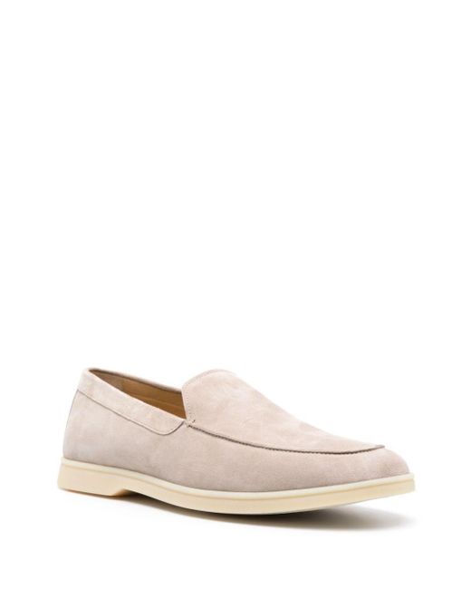 Henderson Natural Logo-Embroidered Suede Loafers for men