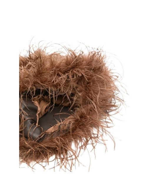 Yves Salomon Brown Shoulder Bags