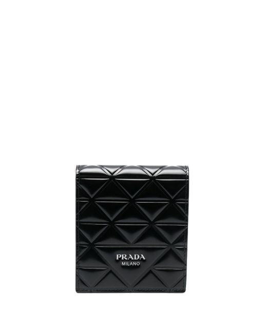 Prada Black Quilted Leather Bi-fold Wallet for men