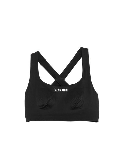 Calvin Klein Black Logo-Print Sports Bra