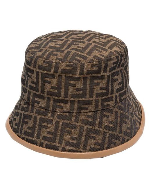 Fendi Brown Ff-jacquard Bucket Hat