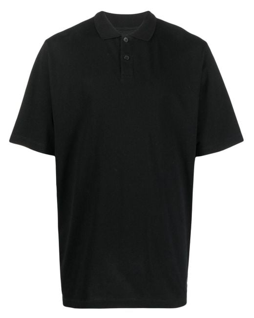 Y-3 Black Logo-patch Polo Shirt for men