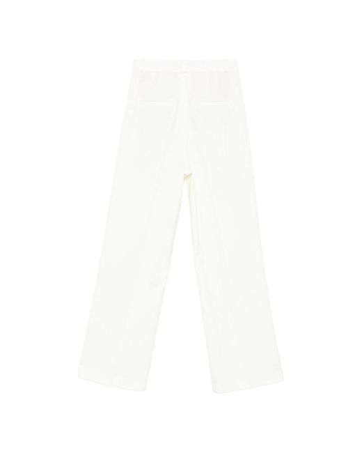 Rohe White Pleated Trousers
