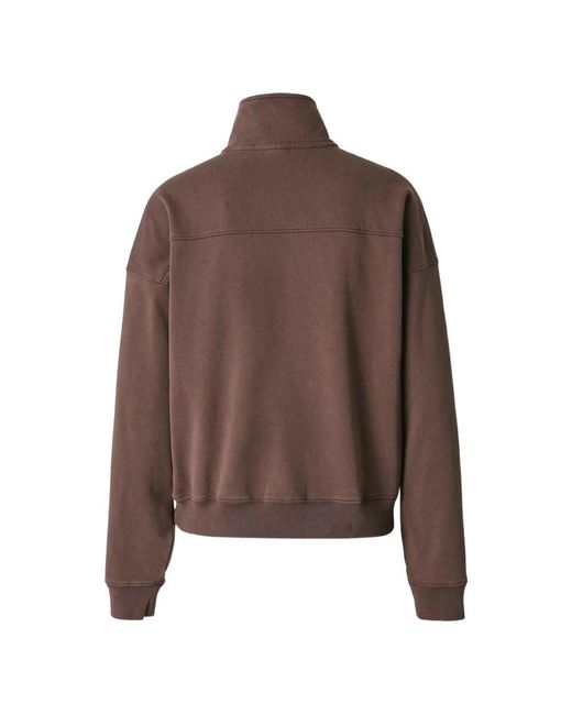 Sporty & Rich Brown Logo-Embroidered Sweatshirt