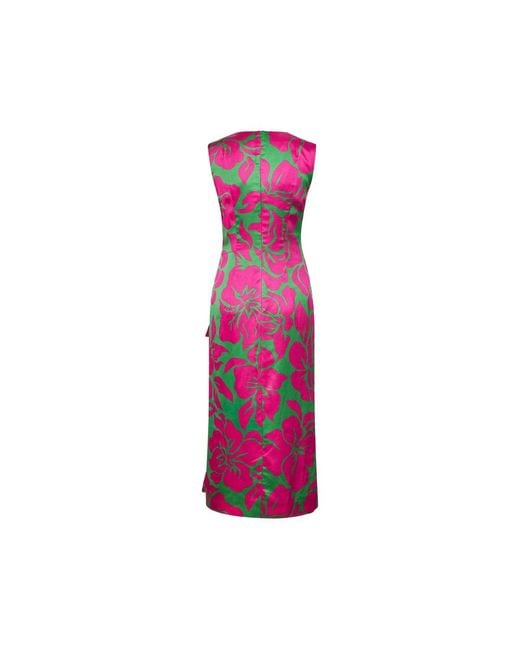 Dries Van Noten Pink Ruffled-Detail Floral-Print Dress