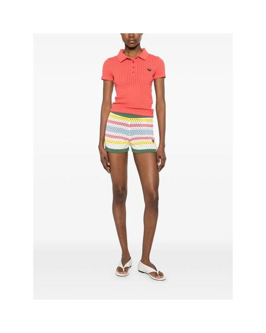 Maison Labiche Pink Heart-Appliqué Polo Shirt