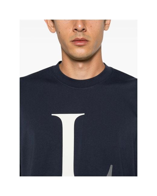 Vetements Blue Logo-Print T-Shirt for men