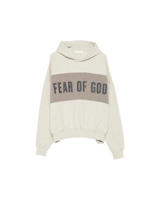 Fear Of God White Logo-Print Hoodie for men