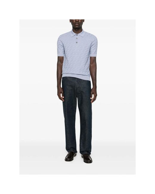 Fendi Blue Polo Shirts for men